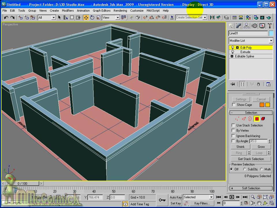 3DS Max - Pt 2 - Extruding a Floor Plan - YouTube