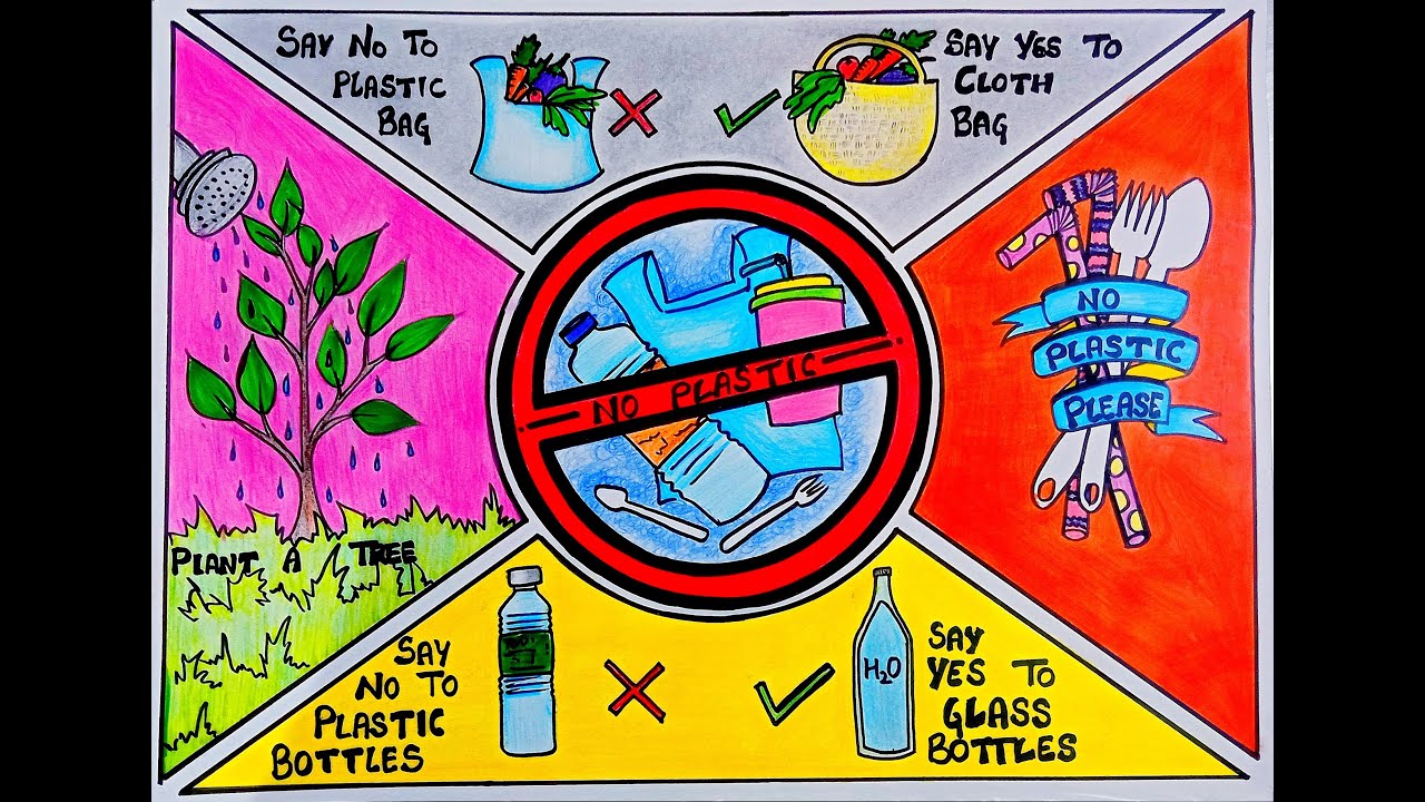 Poster on SINGLE USE PLASTIC || #poster || # noplatsic || POSTER - YouTube