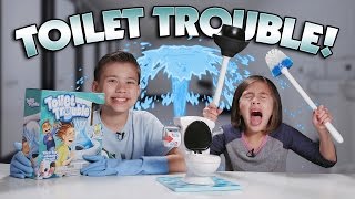 TOILET TROUBLE CHALLENGE!!! w/ SLOW-MO Flush Cam!