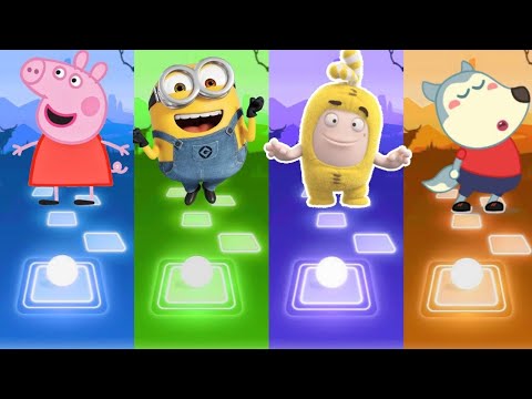 Peppa Pig 🆚 Minions 🆚 Oddbods Bubbles 🆚 Wolfoo 🎶 Tiles Hop EDM Rush ...