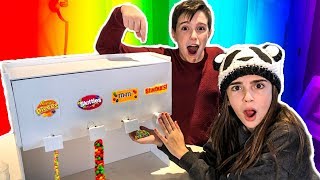 WE MADE A GIANT CANDY DISPENSER!! - VENDING MACHINE DIY!