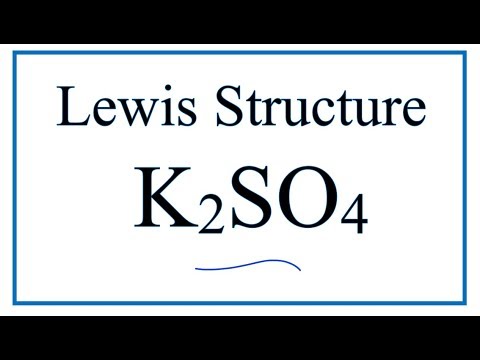 How To Draw The Lewis Dot Structure For K2so4 Potassium Sulfate Youtube