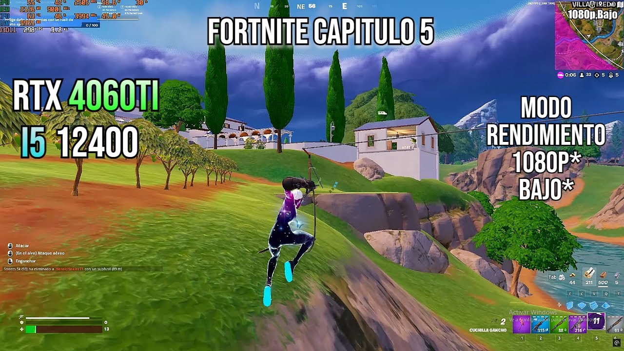 Fortnite Capitulo 5 - RTX 4060TI + i5 12400 ,1080p , Bajo, Modo ...