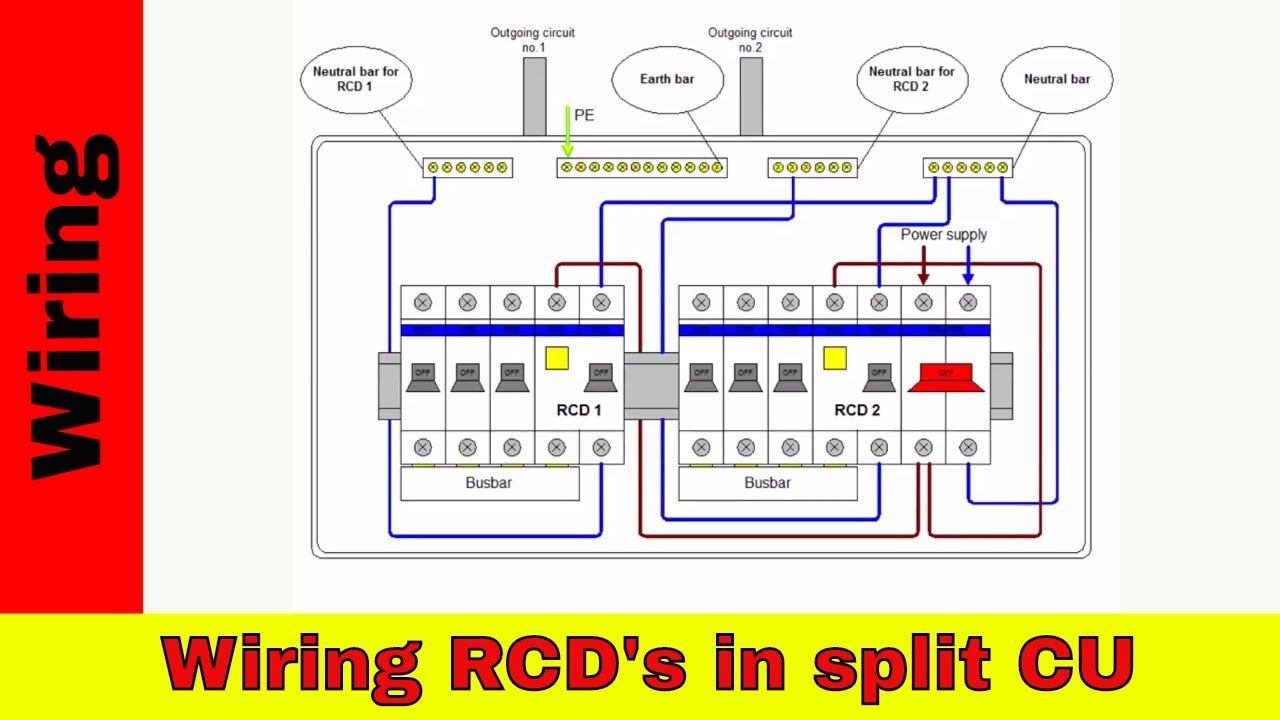 How to wire split consumer unit. RCD wiring. - YouTube