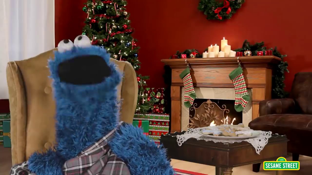 Sesame Street fireside Christmas Story with Cookie Monster - YouTube