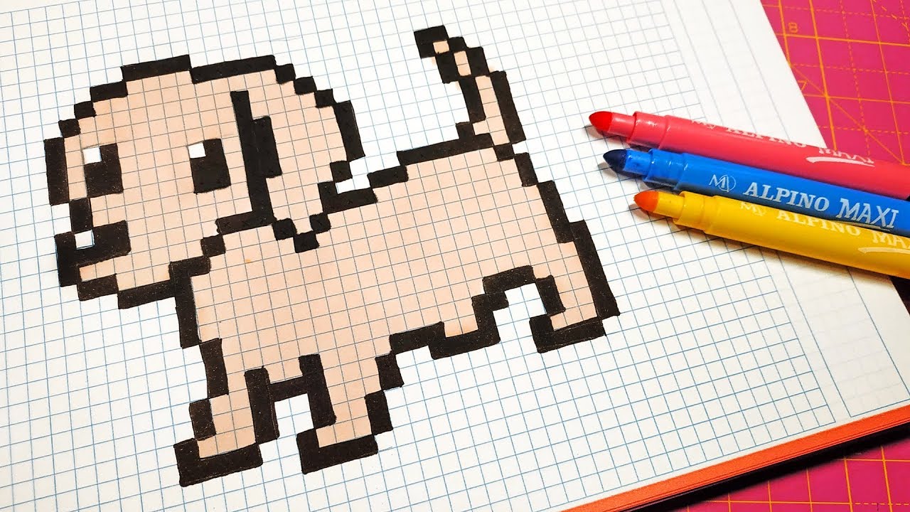 Handmade Pixel Art - How To Draw a Cute Puppy #pixelart - YouTube