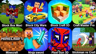 Block City Wars Pixel Shooter,Block Craft 3D,Minecraft,Ninja Sword Pixel Fighting,Pixel Gun 3D,Stick