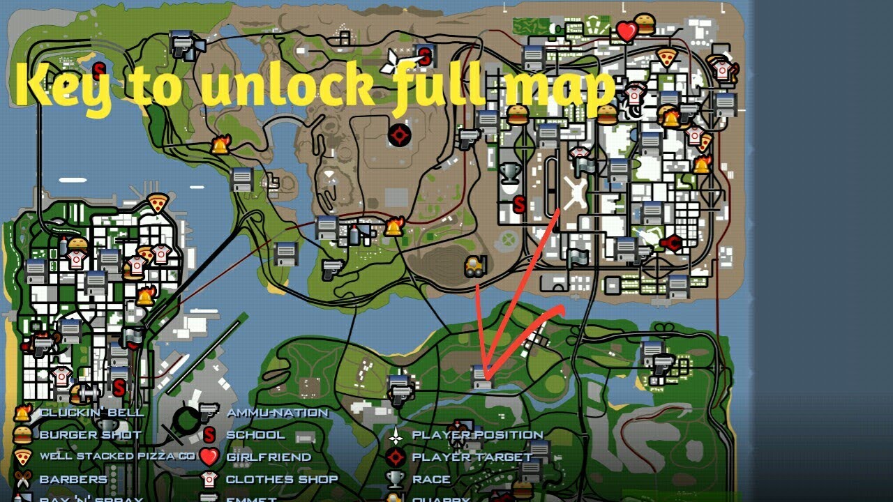 Gta San Andreas Map Mapa Do Grand Theft Auto San Andreas Map - Vrogue