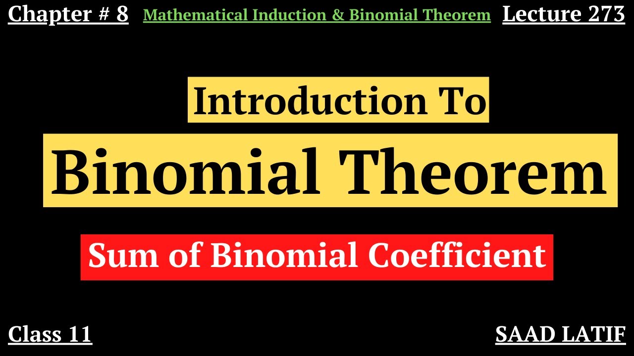 Class 11 Maths | Lecture 273 | Chapter 8 | Binomial Theorem | Sum of ...