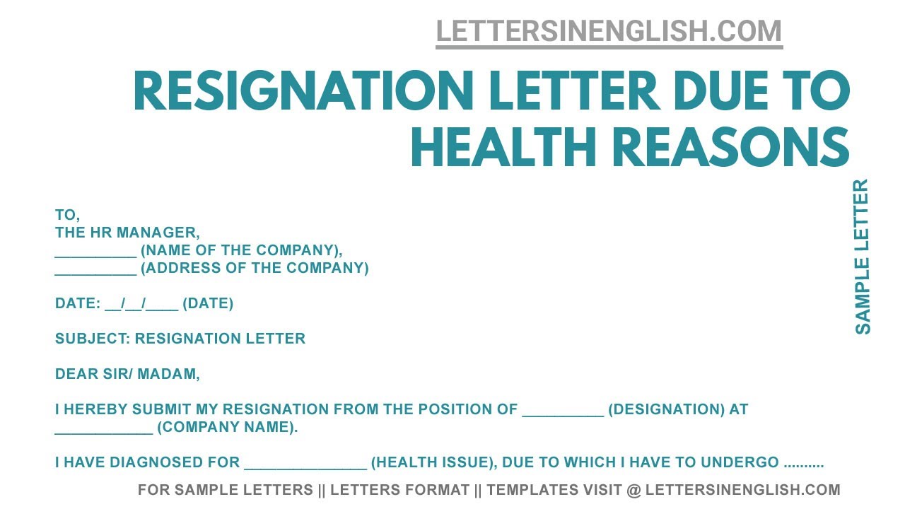 How To Write Resignation Letter Due To Health Issues | Letters in ...