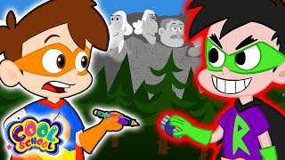 Drew SAVES Mount Rushmore A Drew Pendous Superhero Story Cartoons for Kids | Cool School Stories