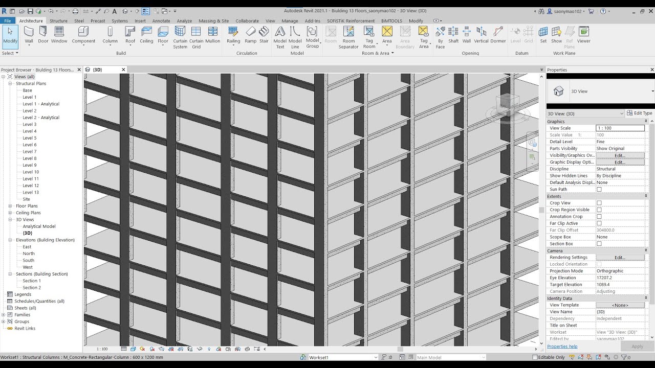 Model structural building in Revit 2021 - YouTube