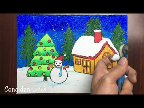 Painting the theme of Christmas | The most beautiful simple ...