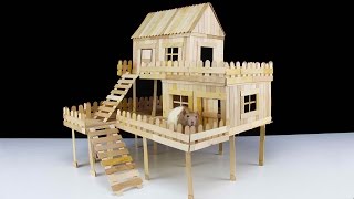 How to Make Popsicle Stick House for Rat