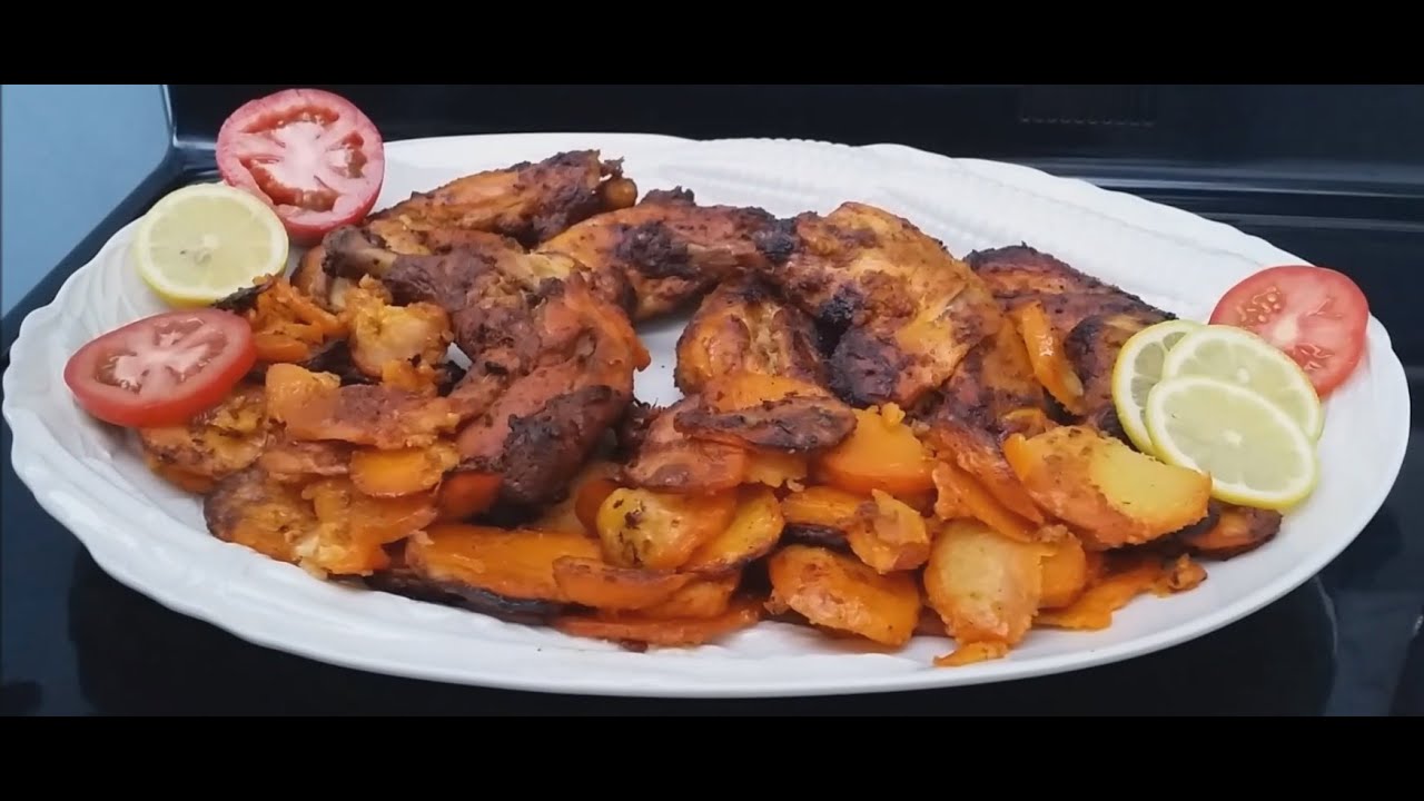 Oven Roasted Leg Quarters and Baked Potato | Punjabi Style Recipe - YouTube