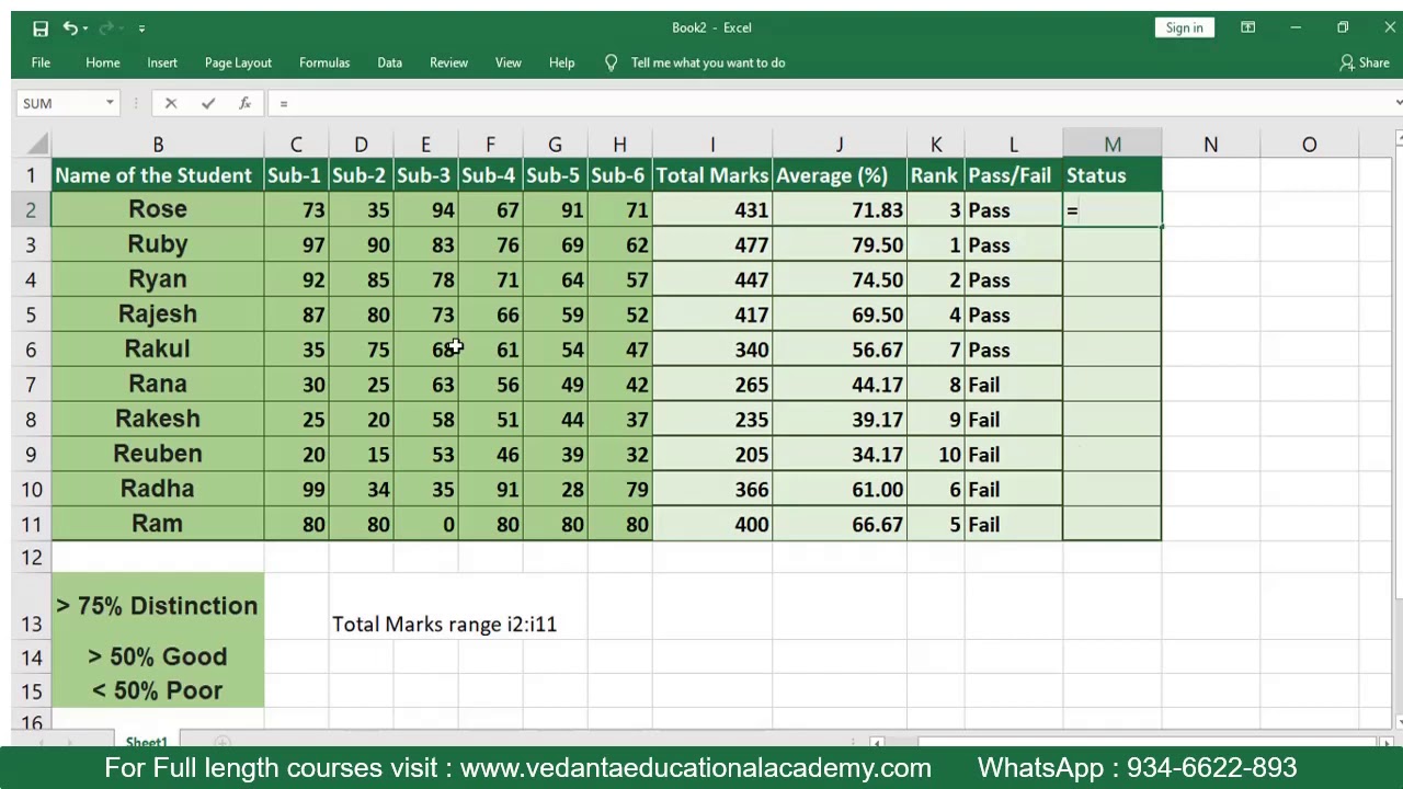 Create A Marksheet In Ms Excel Youtube - Vrogue