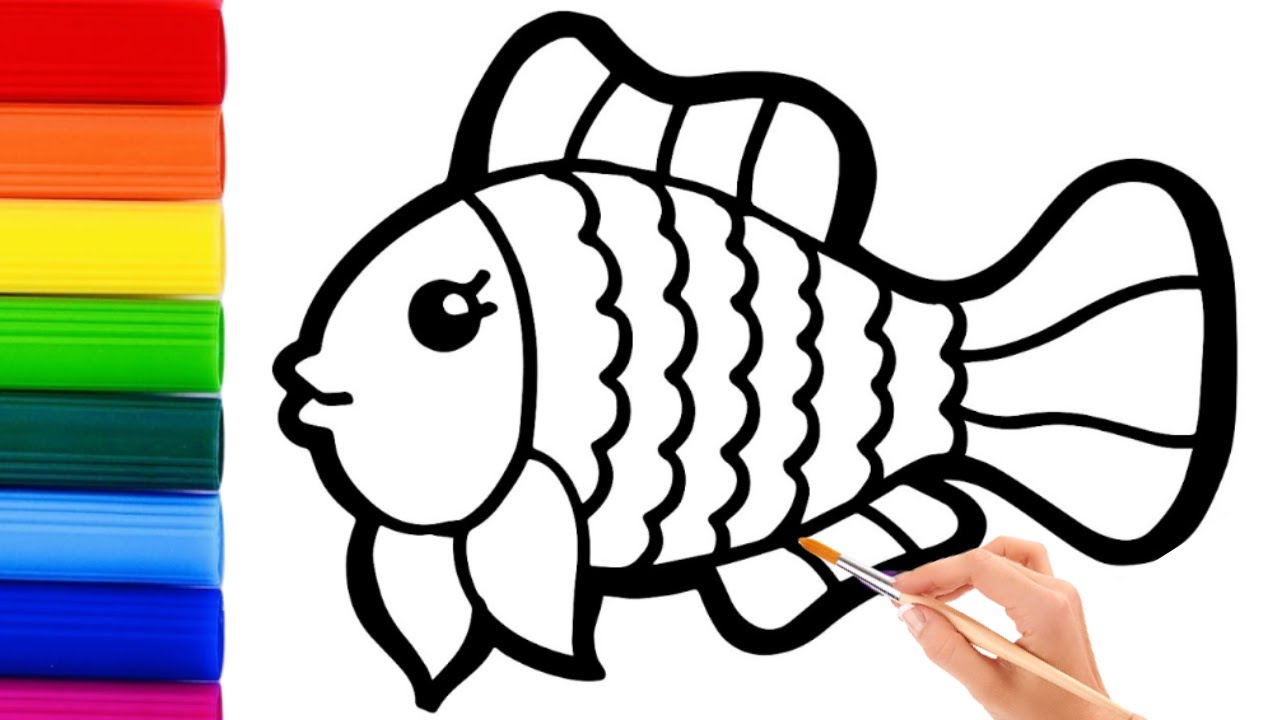 Сolorful Fish Drawing, Painting, Coloring for Kids & Toddlers | How to ...