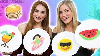 PANCAKE ART CHALLENGE!!! Summer EMOJI Edition w/ iJustine!