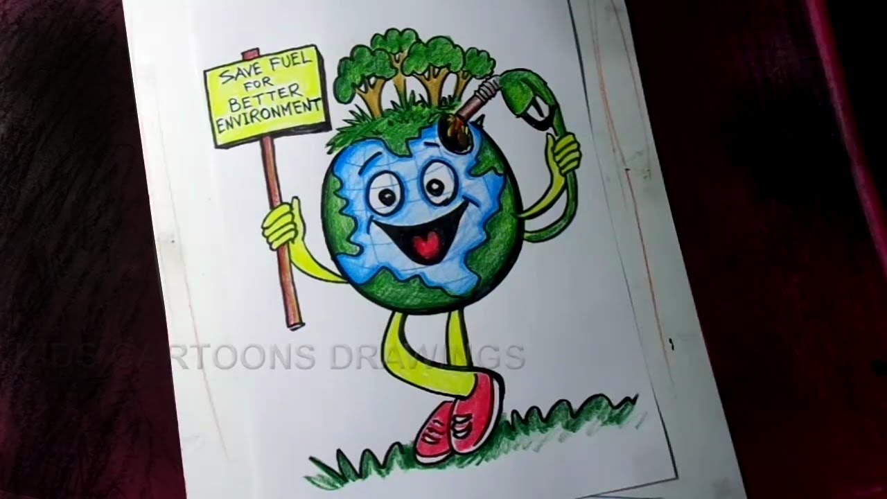 How to Draw Save Fuel / Save Trees for Better Environment Poster ...