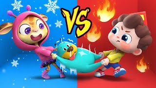 hot vs cold challenge song kids songs funny childrens songs neos world babybus