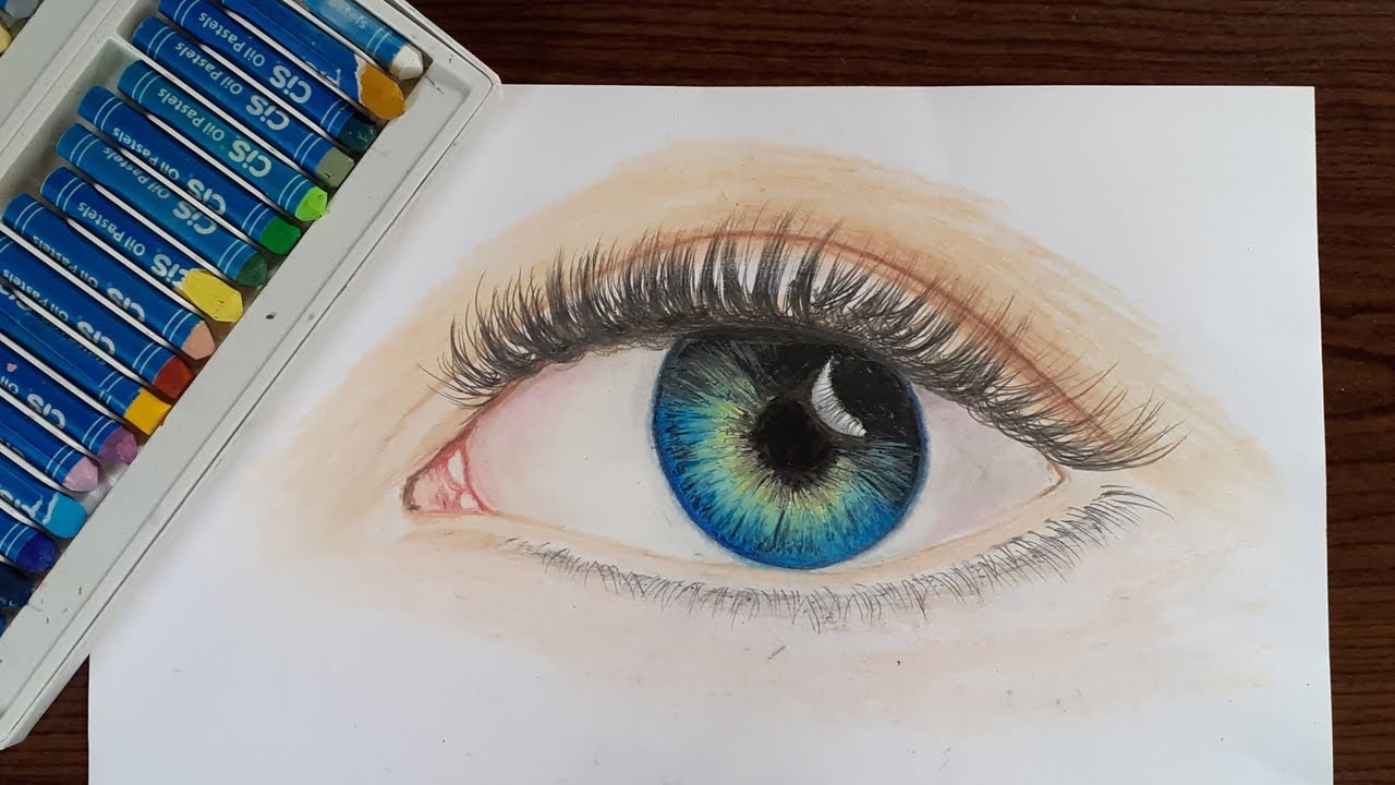 Como desenhar um olho realista com giz pastel//How to draw a realistic ...