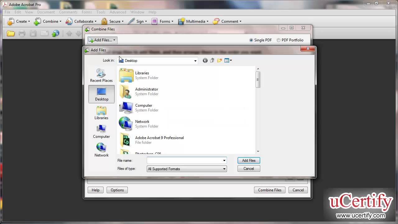 adobe acrobat 9 professional how to combine pdfs demo - YouTube