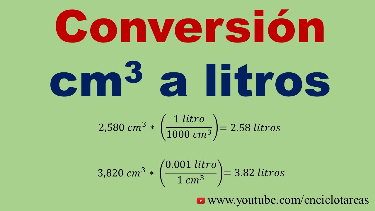 Convertir de cm3 a litros - YouTube