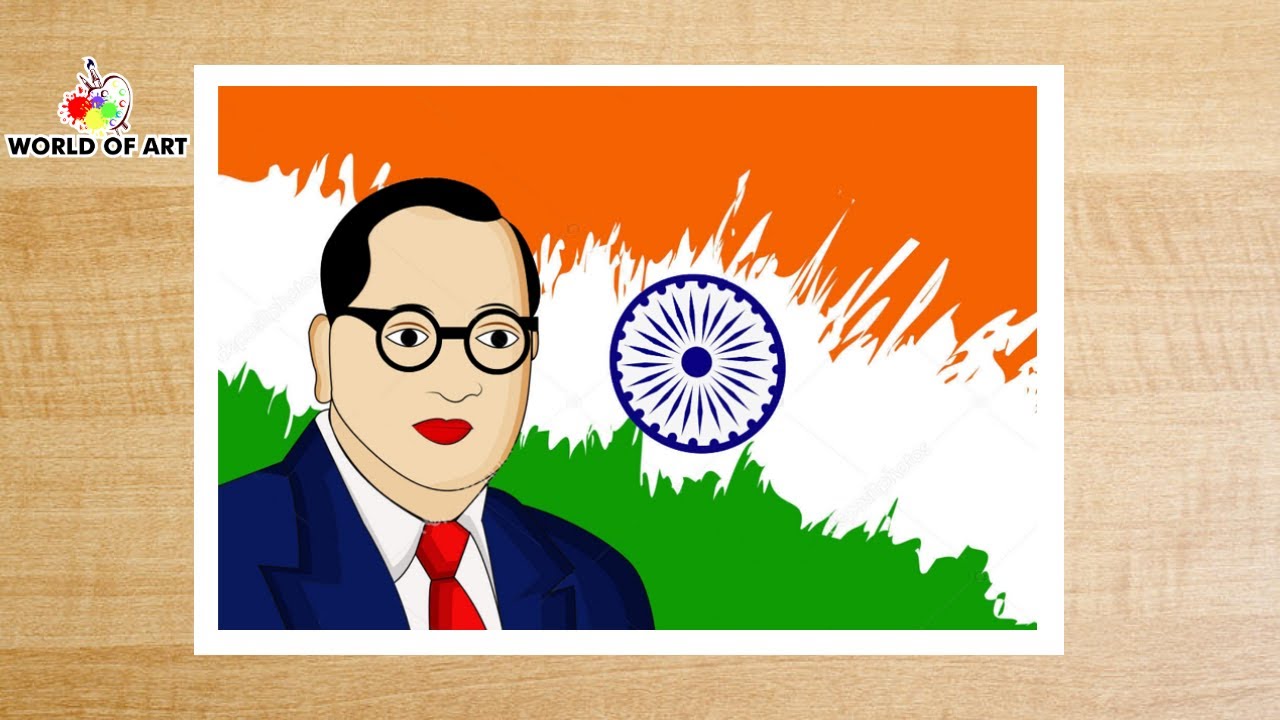 How to draw Dr. Ambedkar Jayanti drawing with oil pastels - YouTube