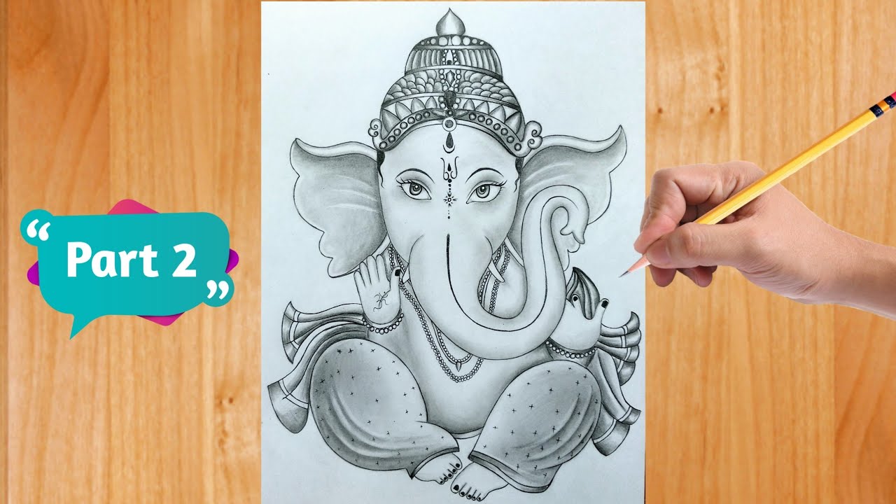 Ganesh Drawing | Part 2 | Ganesha Drawing Easy | How To Draw ...