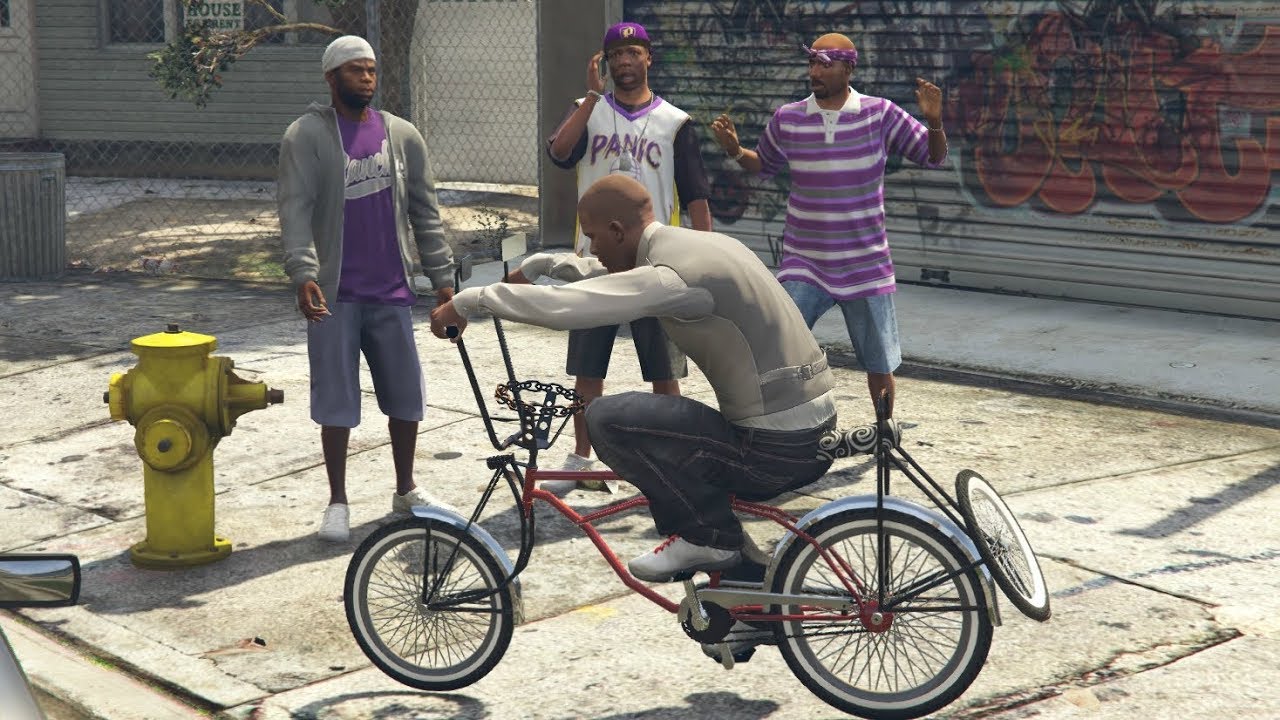 Cruising Around In a Lowrider Bicycle In The Hood GTA V - YouTube