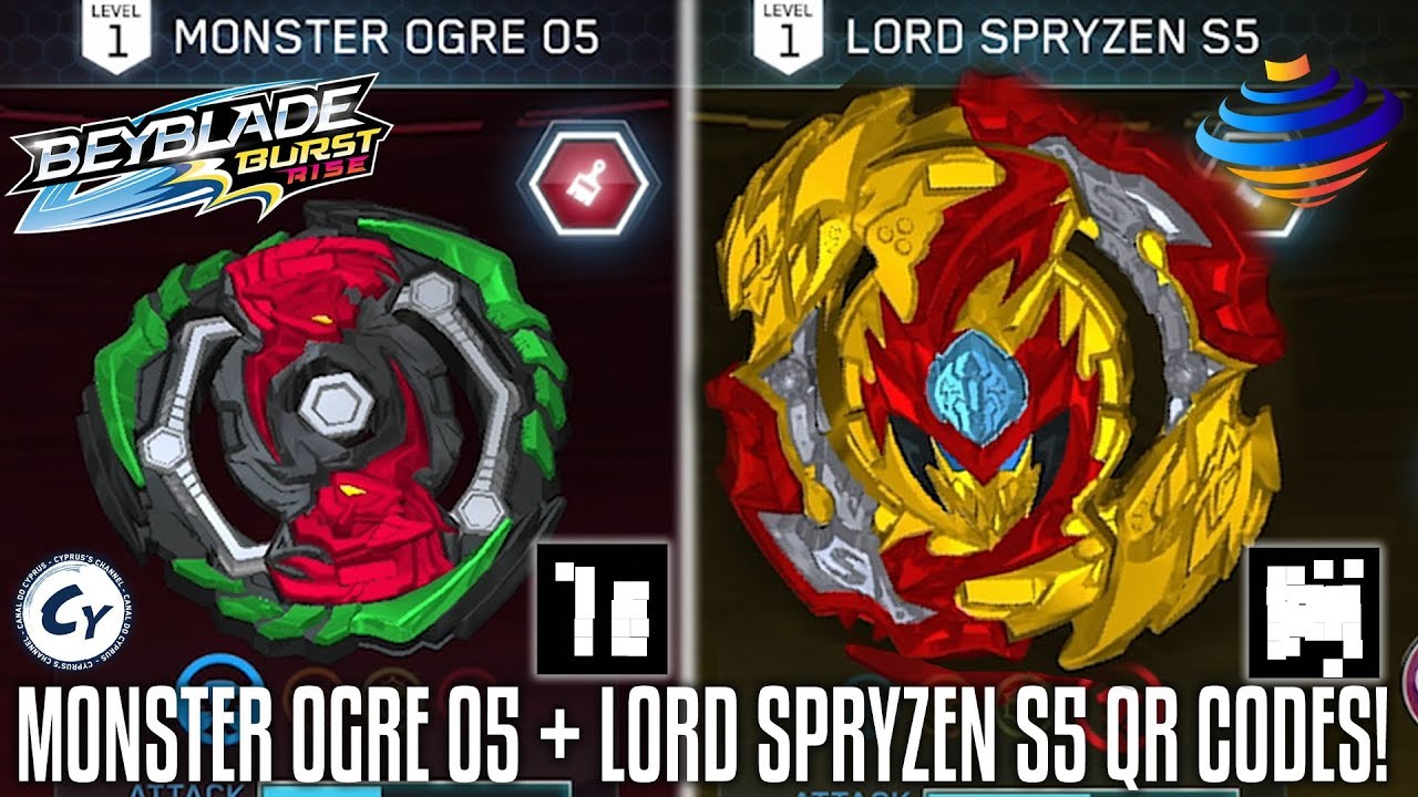 GLITCH: LORD SPRYZEN QR CODE + MONSTER OGRE QR CODE BEYBLADE BURST RISE ...