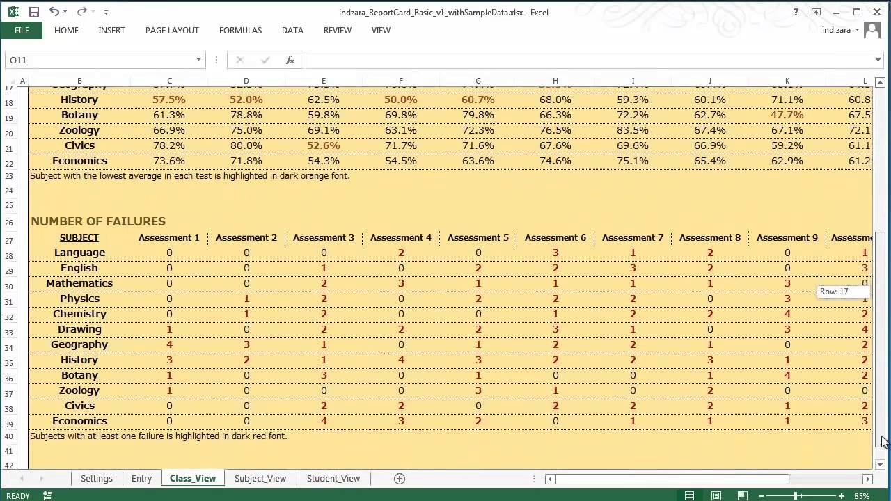 Report Card Basic Excel Template YouTubevia torchbrowser com - YouTube