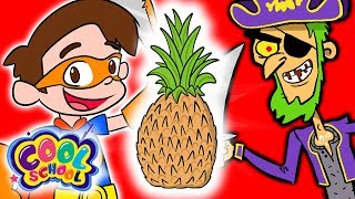 Find the Hidden Pineapples! - Super Drew VS Treasure Island Pirates | Fun Kids Games at Cool School