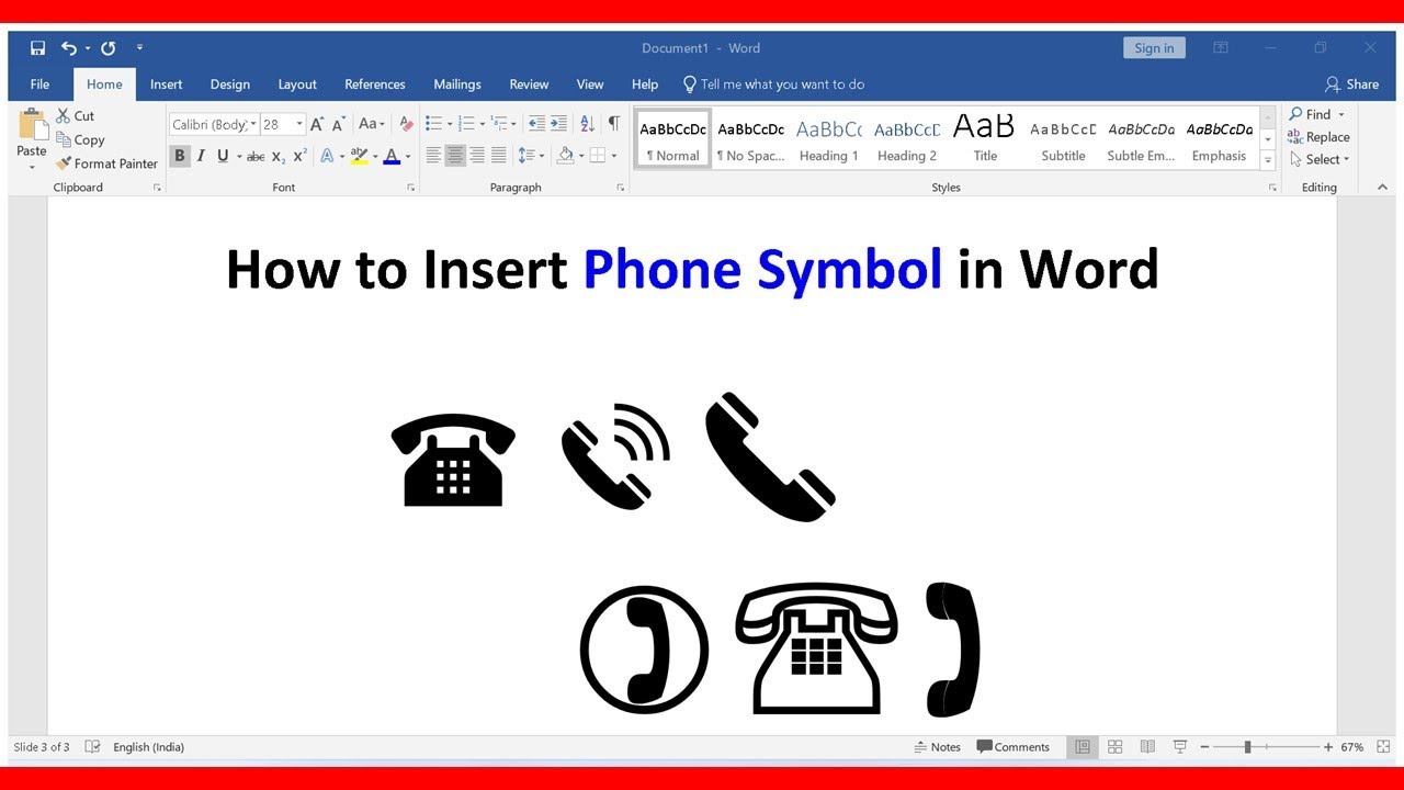 How To Insert Phone Symbol In Ms Word - Printable Online