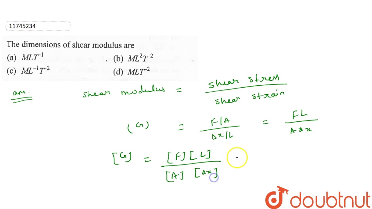 Shear Modulus Of Materials