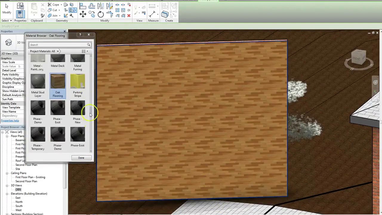 Revit Lesson 21 - Applying Materials Paint Vs Composition - YouTube