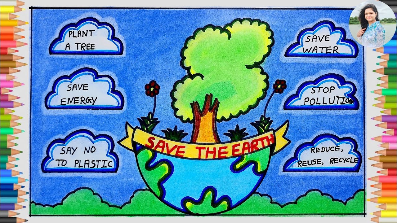 Earth Day Drawing | Earth Day Poster | Save Earth Save Environment ... image.