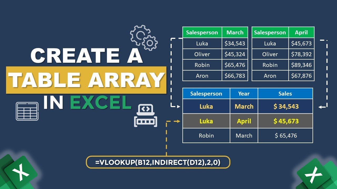 How to Create a Table Array in Excel - YouTube