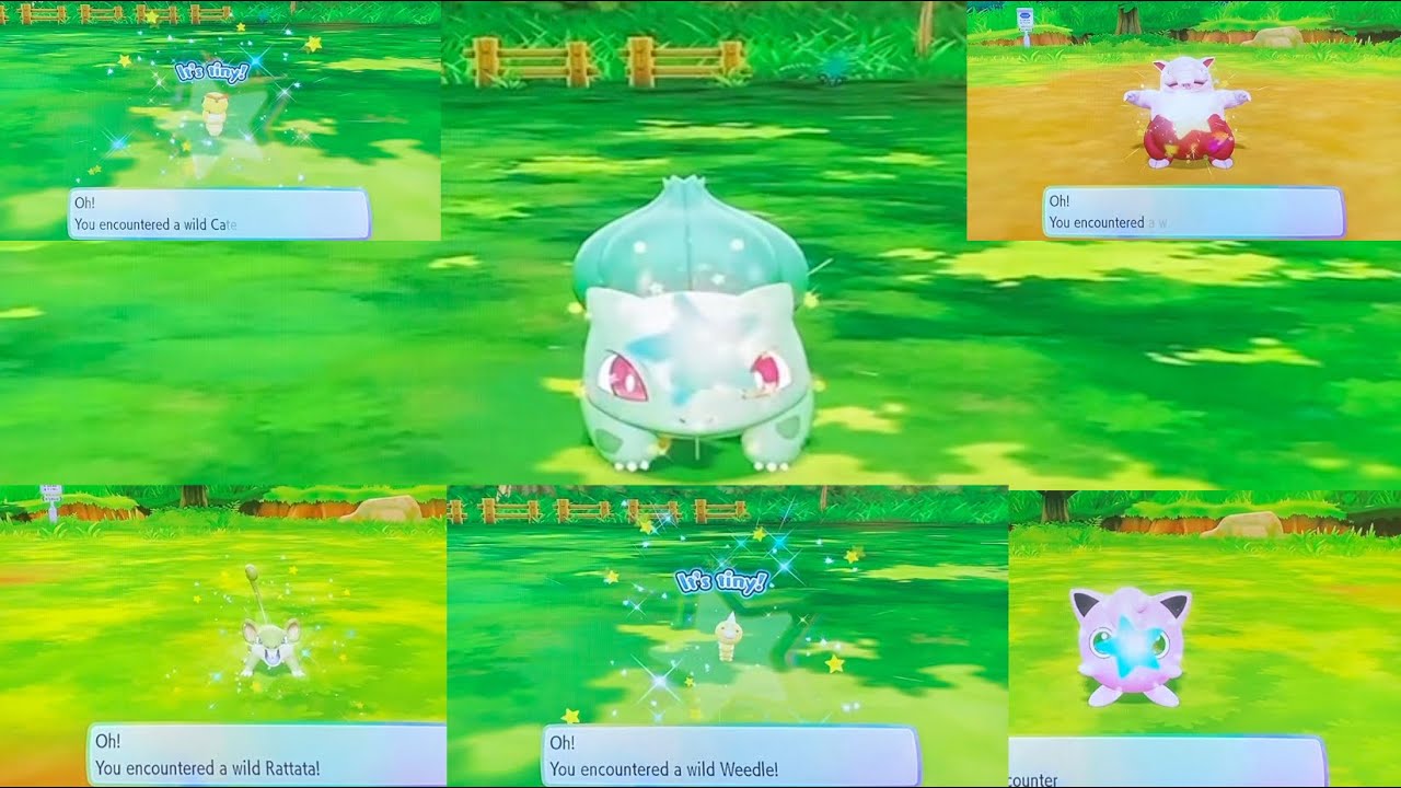 A Pokémon Let’s Go shiny Pokémon compilation - YouTube