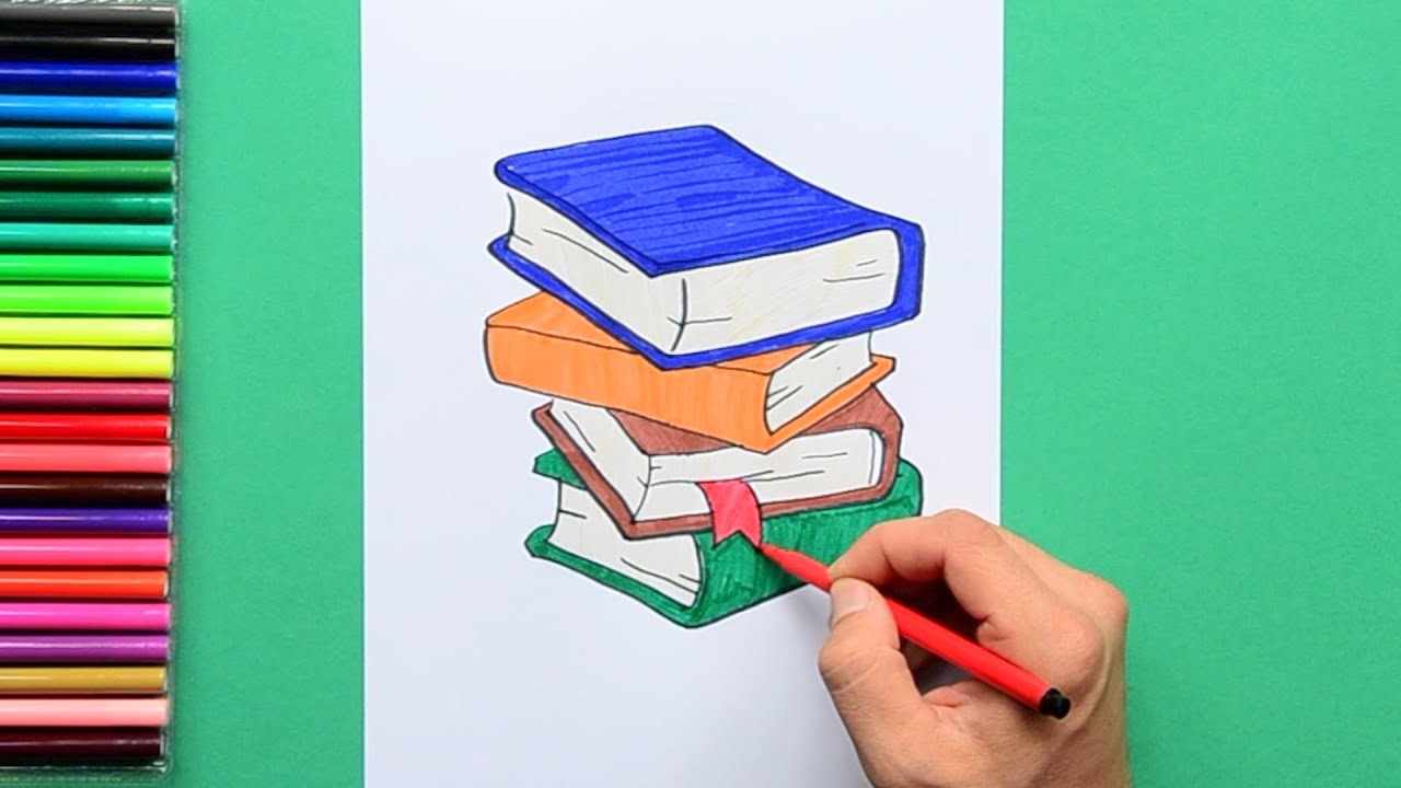 How To Draw A Stack Of Books - Possibilityobligation5