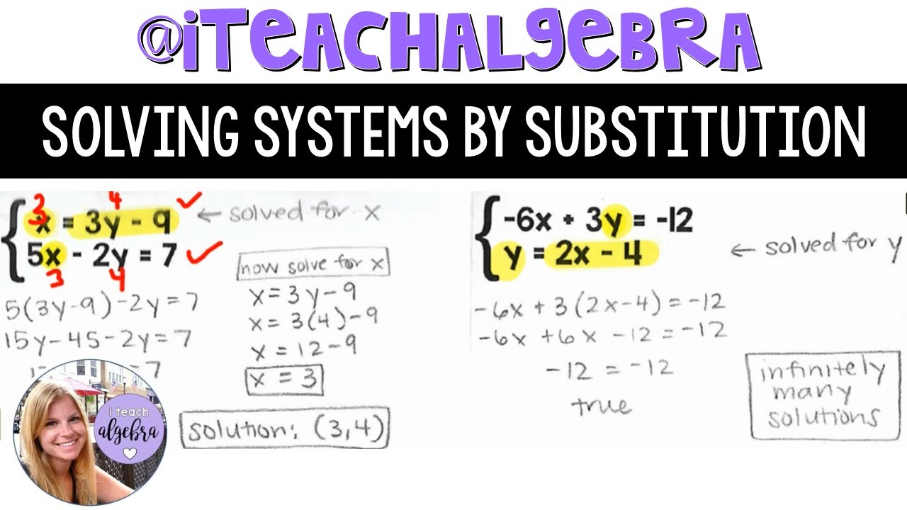 Algebra 1 - Solving Systems of Equations by Substitution - YouTube