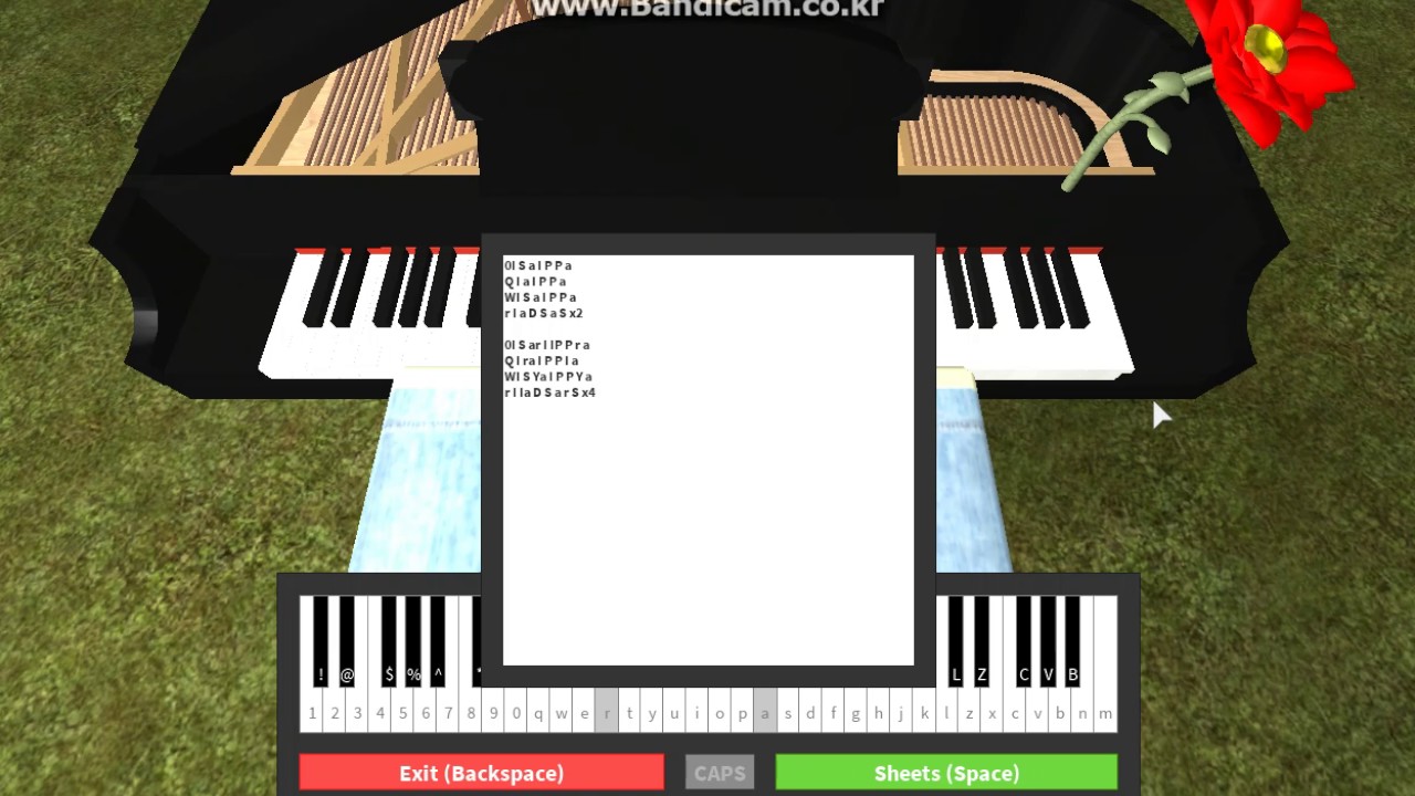 Roblox piano sheets