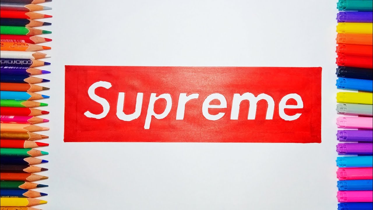 HOW TO DRAW THE SUPREME 😍LOGO💯| #like #share #subscribe - YouTube