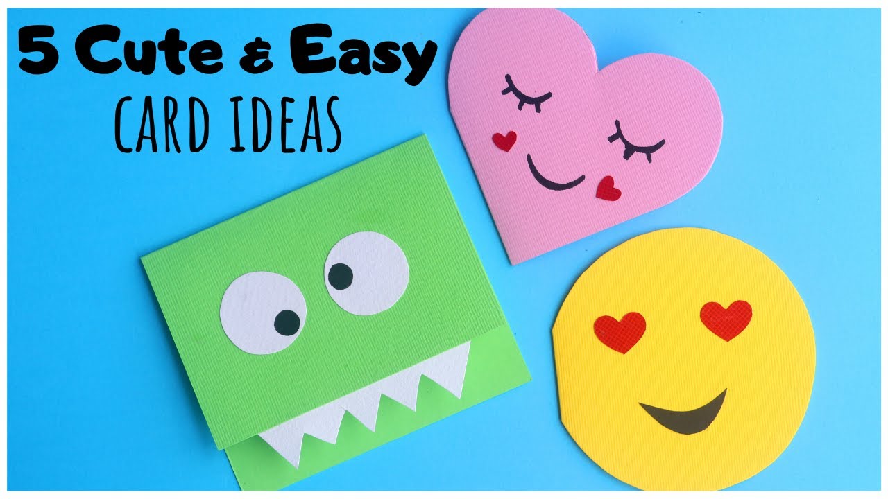 5 Cute & Easy Greeting Card Ideas | Paper Crafts for Kids | Handmade ...