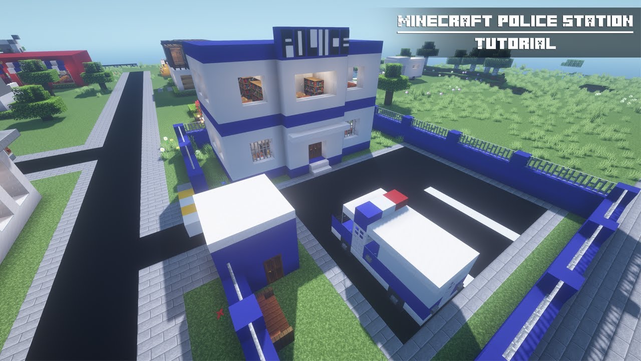 Minecraft police station tutorial - YouTube