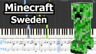 Minecraft - Sweden | Piano Tutorial | Synthesia | Sheet Music Chords ...