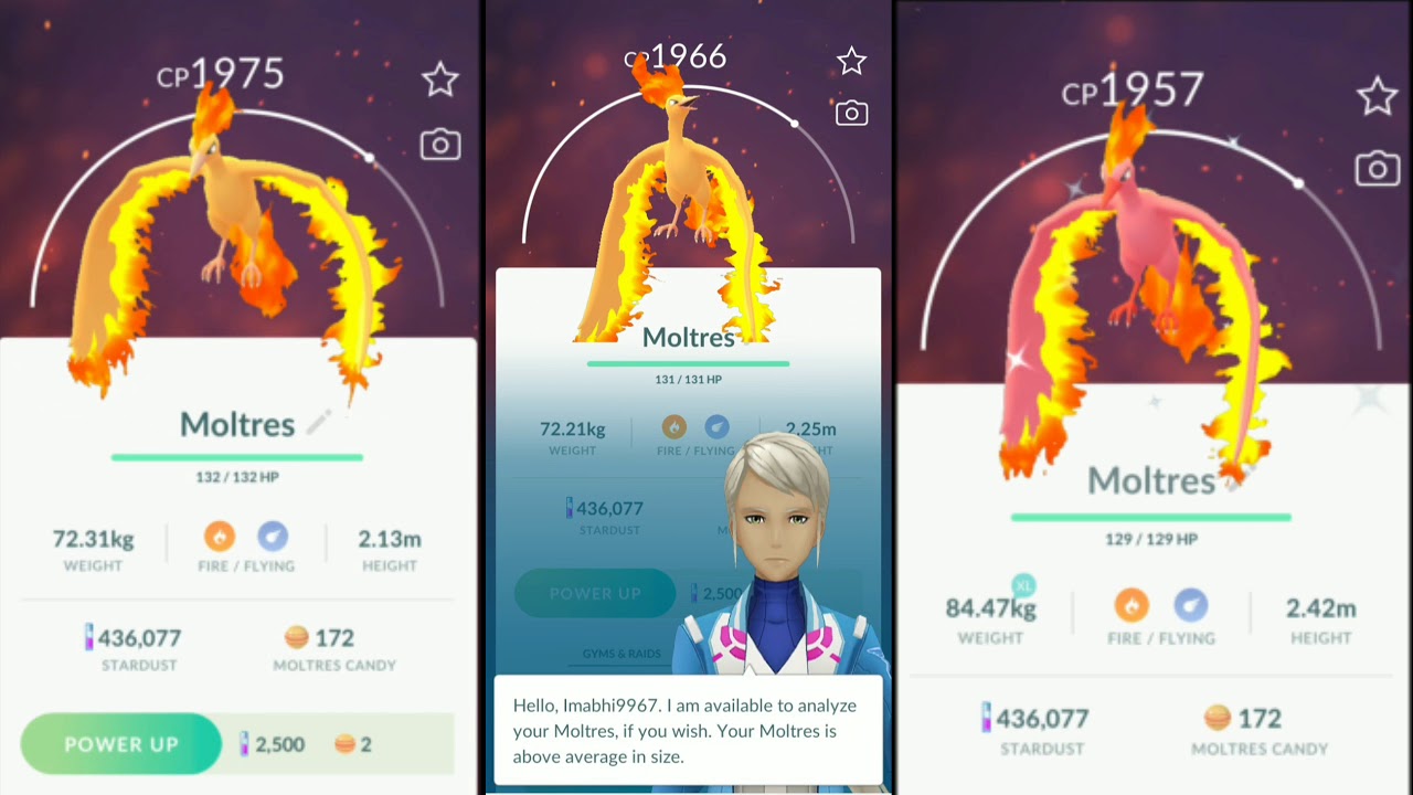 Maxing Shiny Moltres Or 98 IV Moltres In Pokemon Go | Moltres Max Power ...