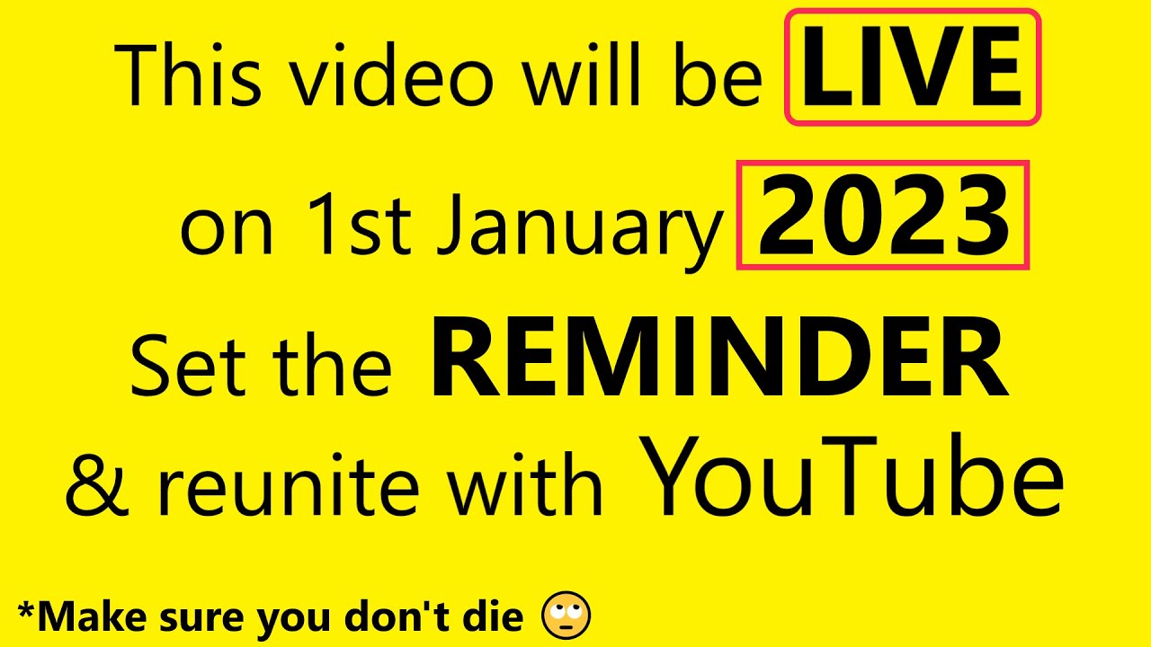 This video will be live on 2023 - YouTube