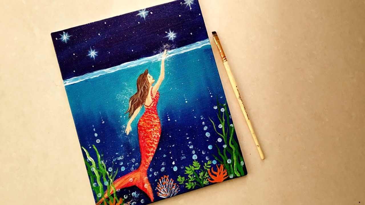 Mermaid Underwater Painting