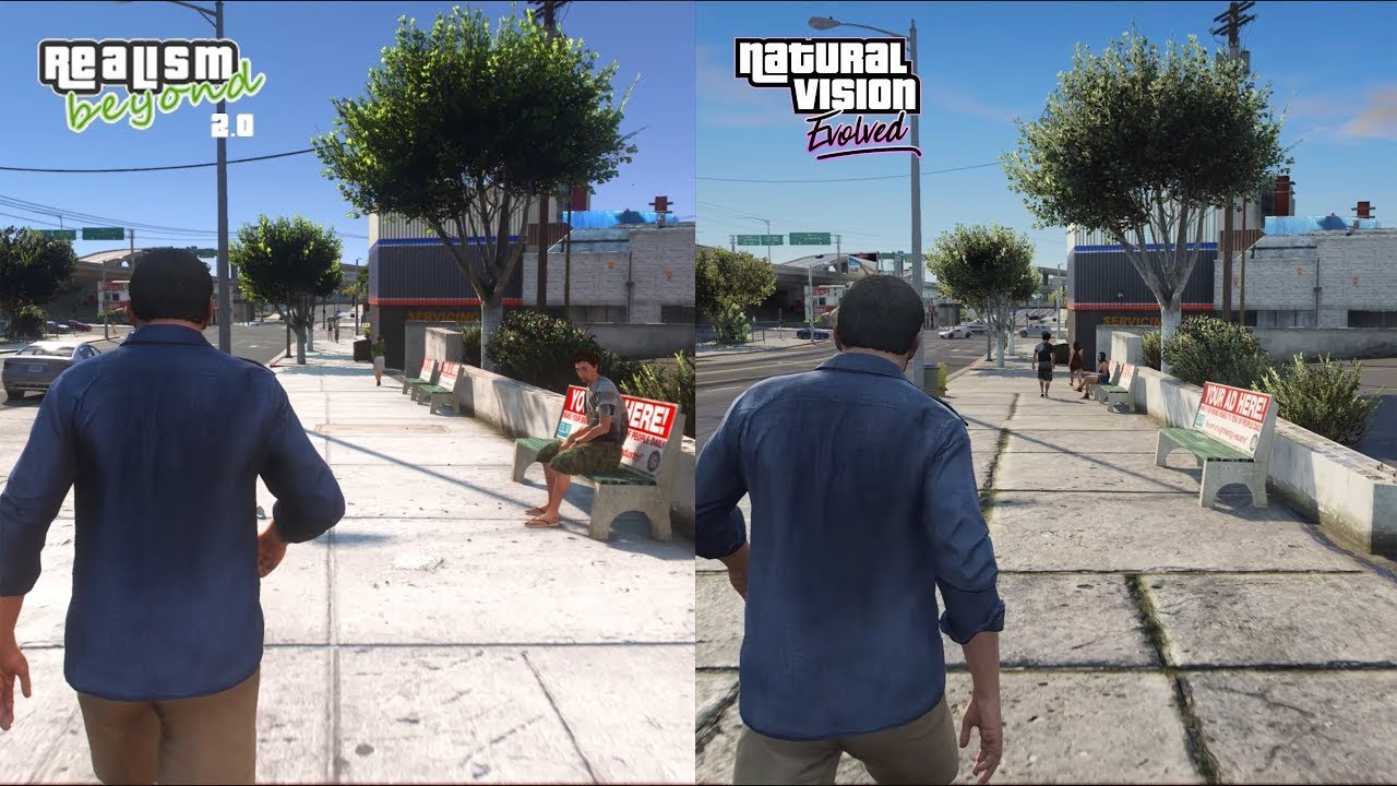 😱GTA V | Comparison of Realism Beyond 2.0 [April Update] & Natural ...